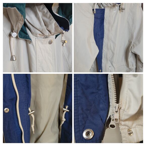 VTG London Fog Mens Lightweight Khaki Tan Cargo Parka Jacket Removable Hood✨️XL - Picture 11 of 16